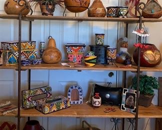 Talavera Pottery, Gourd Art, Lizard Lamp