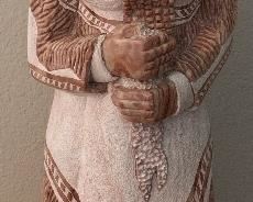 Mountain Raspberry Alabaster Apache Woman w Cradleboard by Gary Geneeha 