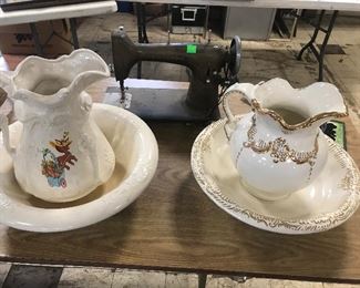 couple of pitcher bowl sets