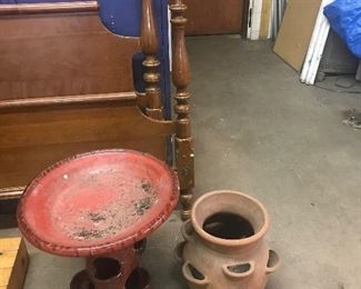 christmas catus planter and a similar bird bad