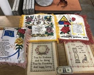 military pillow covers, framed cross stich pcs,