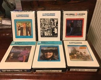 SEALED 8 track tapes - Beatles, Kenny Rogers, Hank Williams Jr, Oak Ridge Boys, 2 - Willie Nelson & Captain N Tennille