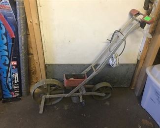 Two wheeled garden seeder