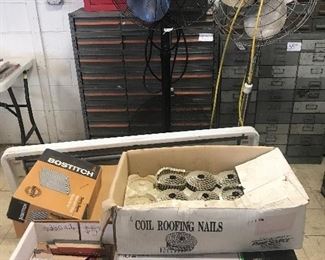 Bostitch floor staples, roofing nails