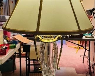 $130 - Waterford crystal seahorse finial lamp