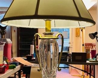 $130 - Waterford crystal seahorse finial lamp