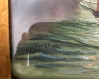 Signature of shadow box painting