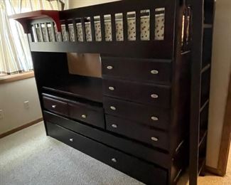 Bunk bed, desk, bottom drawer bed and ladder