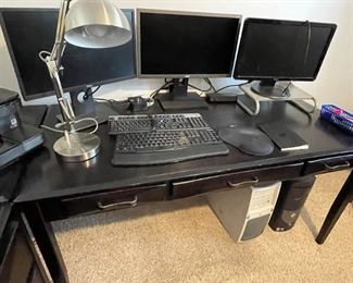 Corner desk with file cabinet
