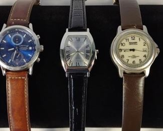 3 Leather Band Wrist Watches