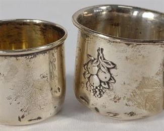 2 Antique Child's Sterling Silver Cups / Mugs