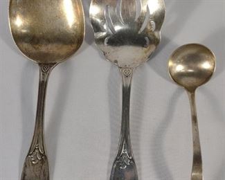 Sterling Silver Serving Spoon, Fork, & Ladle
