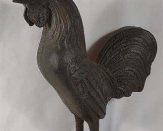 Large Cast Iron Rooster Statue