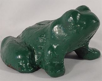 Vintage Green Cast Iron Frog