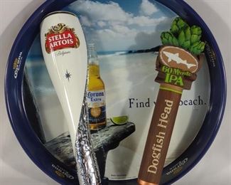 2 Beer Tap Handles & Corona Metal Tray