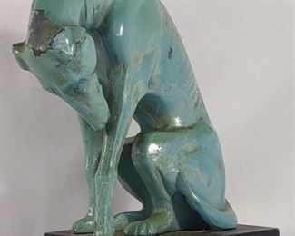 Metal Statue of Whippet Dog