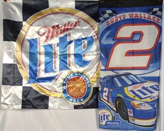 Miller Lite Beer Racing Advertising Flag & Banner