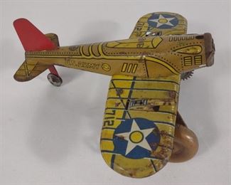 Marx Tin Toy Wind Up Sparkling Airplane