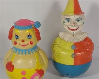 Vintage Rolly Toys Roly Poly Clown & H. K. Clown