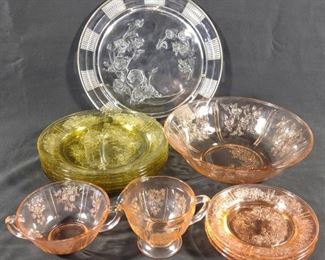 Sharon Pink, Clear & Amber Federal Glass Sets