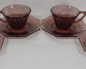 Moroccan Amethyst Glass Cup & Saucer Set