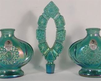 Fenton Iridescent Carnival Glass Perfume Bottles