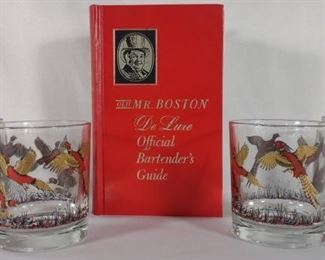 Vintage Hazel Atlas Pheasant Old Fashioned Glasses