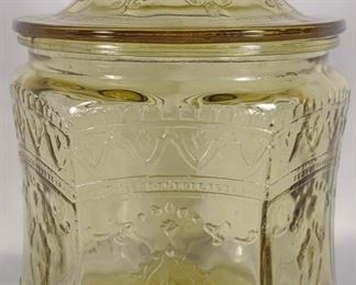 Federal Glass Amber Cookie Jar