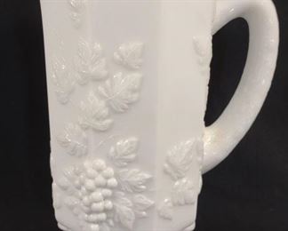 Westmorland Milk Glass Grape Paneled Pitcher
