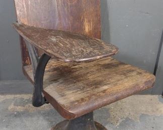 1920s Industrial School Chair Cast Iron & Wood