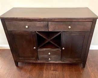 $300 Espresso colored server / wine & bar console. 48w 18d 36h