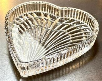 $60 Waterford heart shaped dish. 7 x 7
