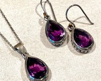 $50 Coldwater Creek amethyst & sterling set.
