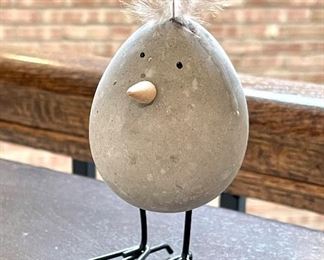 Which came first? Chicken or the Egg? .......Staff Favorite! $6. We love this thing! It’s a concrete bird-egg-thing. 2w 5h 3d