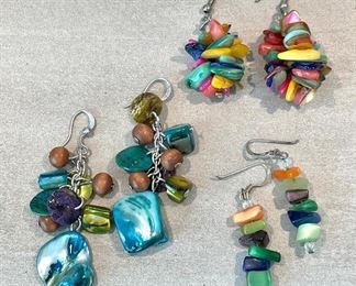Lots of colorful stone earrings to choose from!