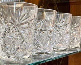 $20 Cut glass tumblers, set of 5.