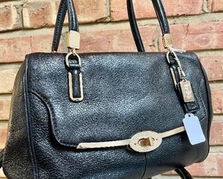 $80 Coach black, leather satchel. 