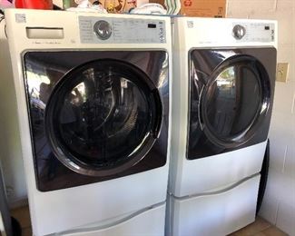 Kenmore Elite Washer and Dryer with stands