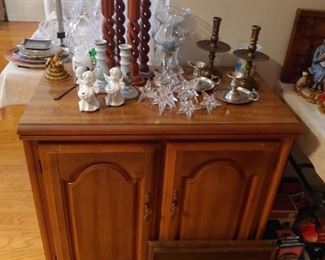Small Cabinet, candle sticks