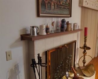 Fireplace accessories, Beer Steins, Oil Painting