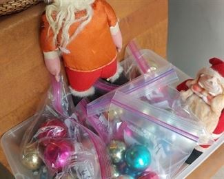 Vintage Christmas, Santa and Shiny Brite