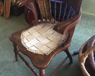One of several antique chairs. 