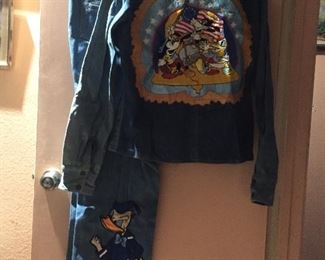 Vintage Antonio Giuseppe Disney jacket. Denim and leather. 