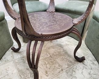 Unique base on glass table 