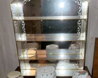 Mirrored display case.