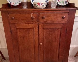 Walnut Pie Safe w/ Tin sides
Early American pressed glass
Stick Spatter