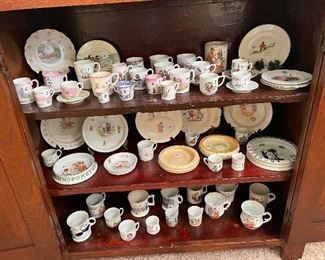 Antique Porridge Bowls and Children Dishes.