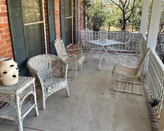 Woodard Iron Chairs and Wicker