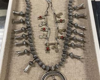 Sand cast Sterling Necklace
Squash Blossom
necklace