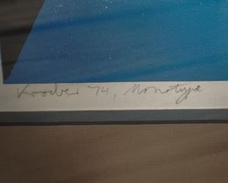 Vintage Bernard Kroeber monotype print